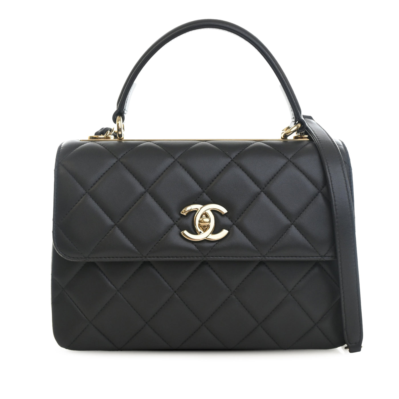 Small Quilted Lambskin Trendy CC Top Handle Flap - Image 1