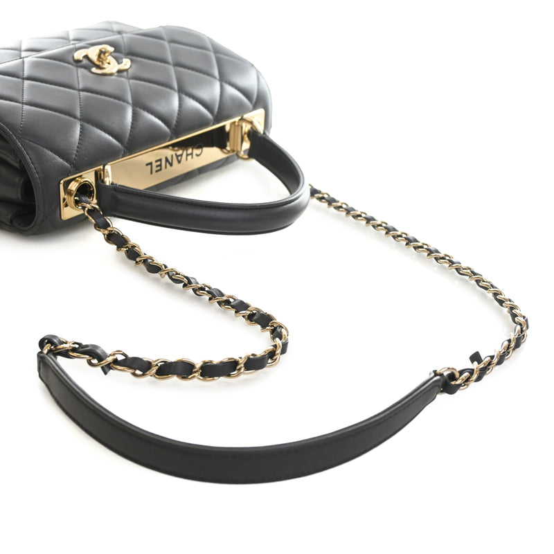 Small Quilted Lambskin Trendy CC Top Handle Flap - Image 14