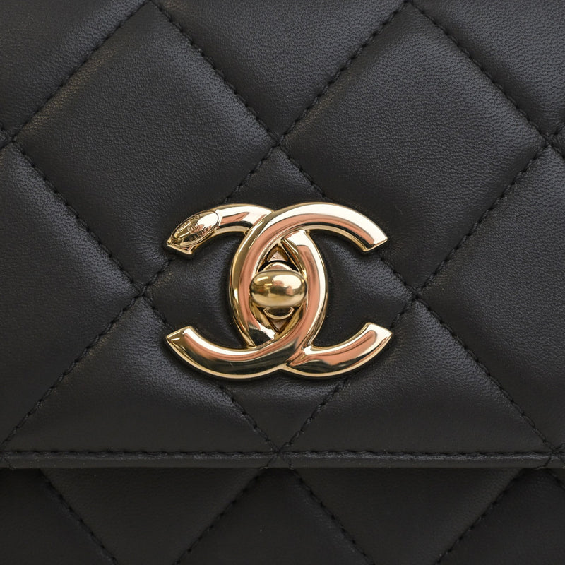 Small Quilted Lambskin Trendy CC Top Handle Flap - Image 5