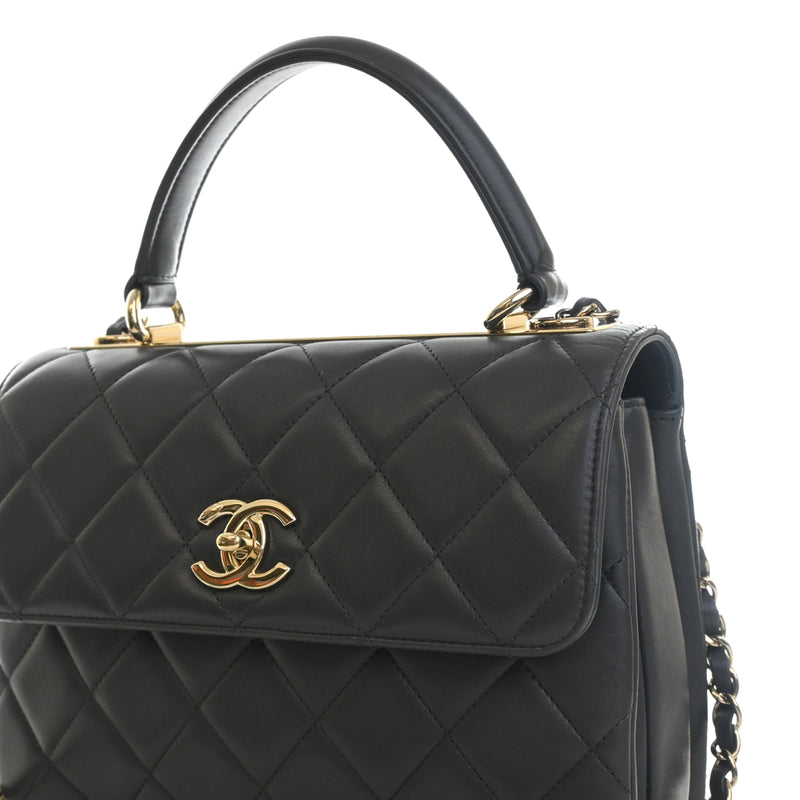 Small Quilted Lambskin Trendy CC Top Handle Flap - Image 7