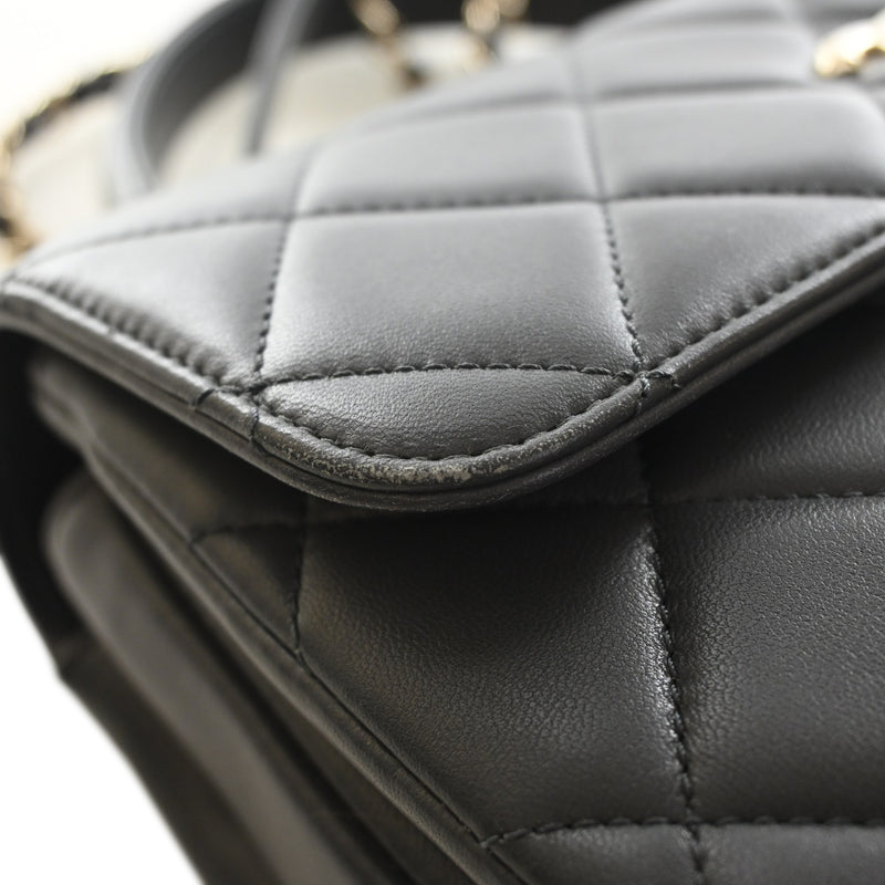 Small Quilted Lambskin Trendy CC Top Handle Flap - Image 8