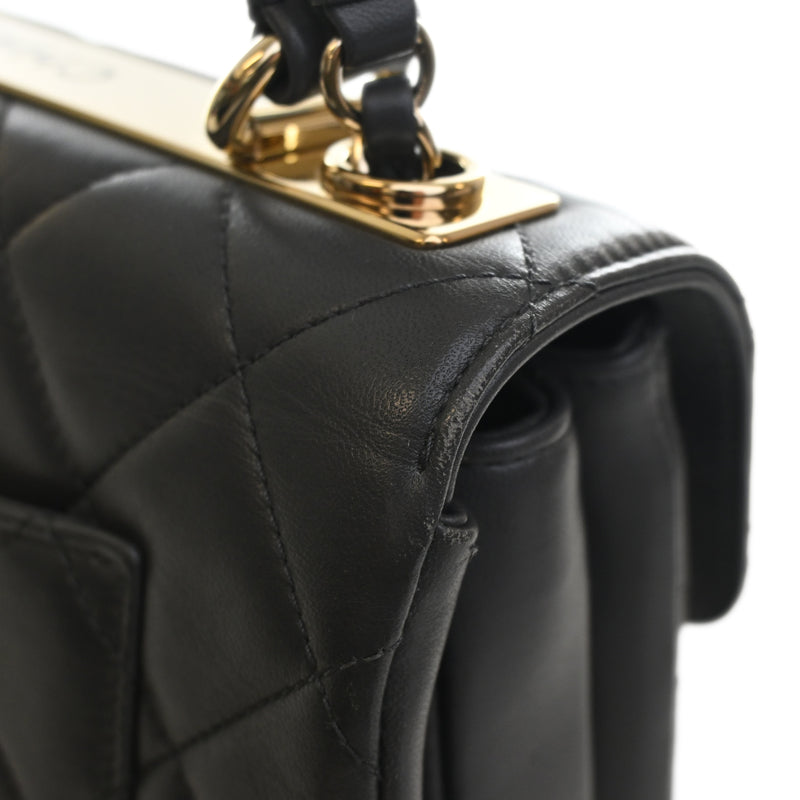 Small Quilted Lambskin Trendy CC Top Handle Flap - Image 9