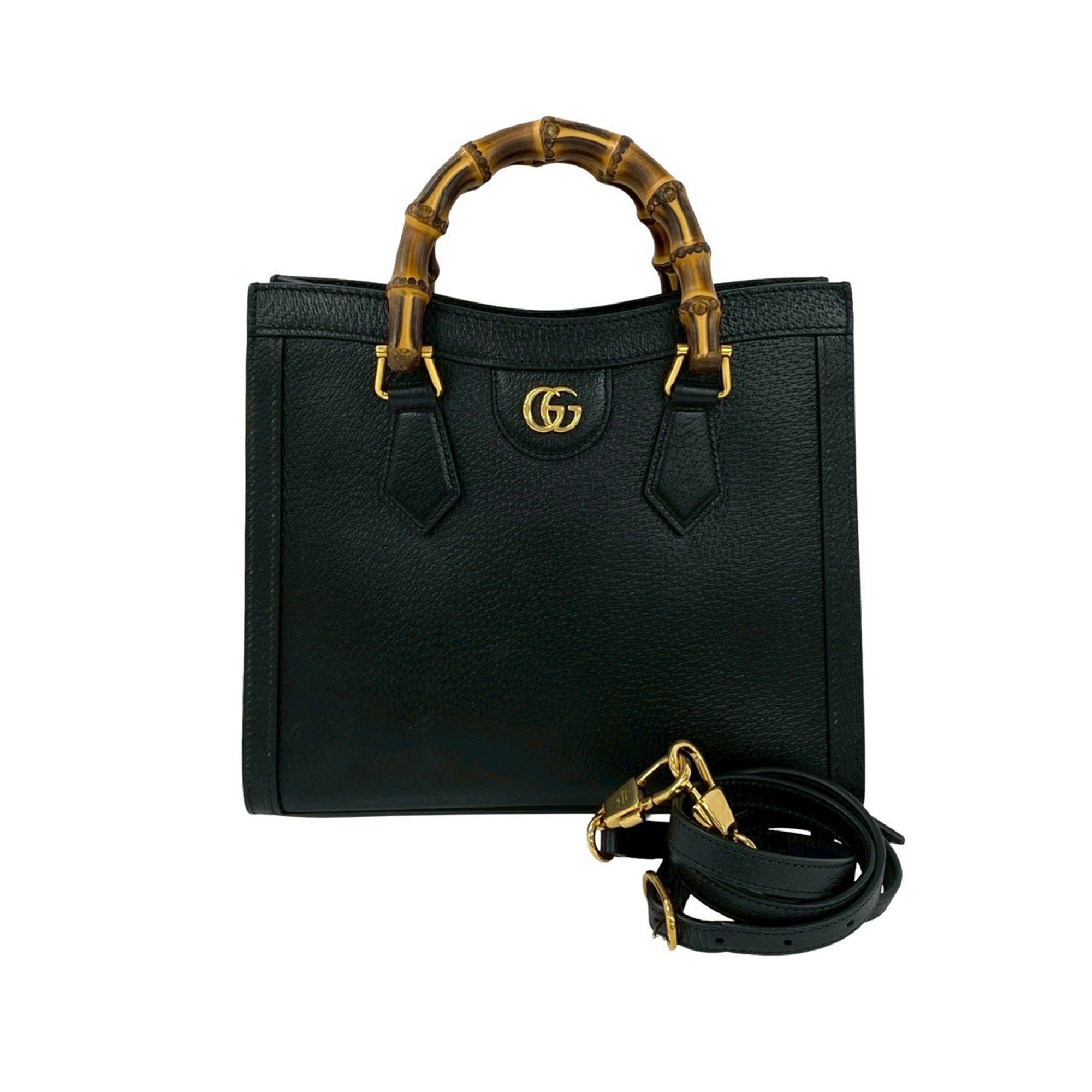 Medium Leather Bamboo Diana Satchel - Image 1