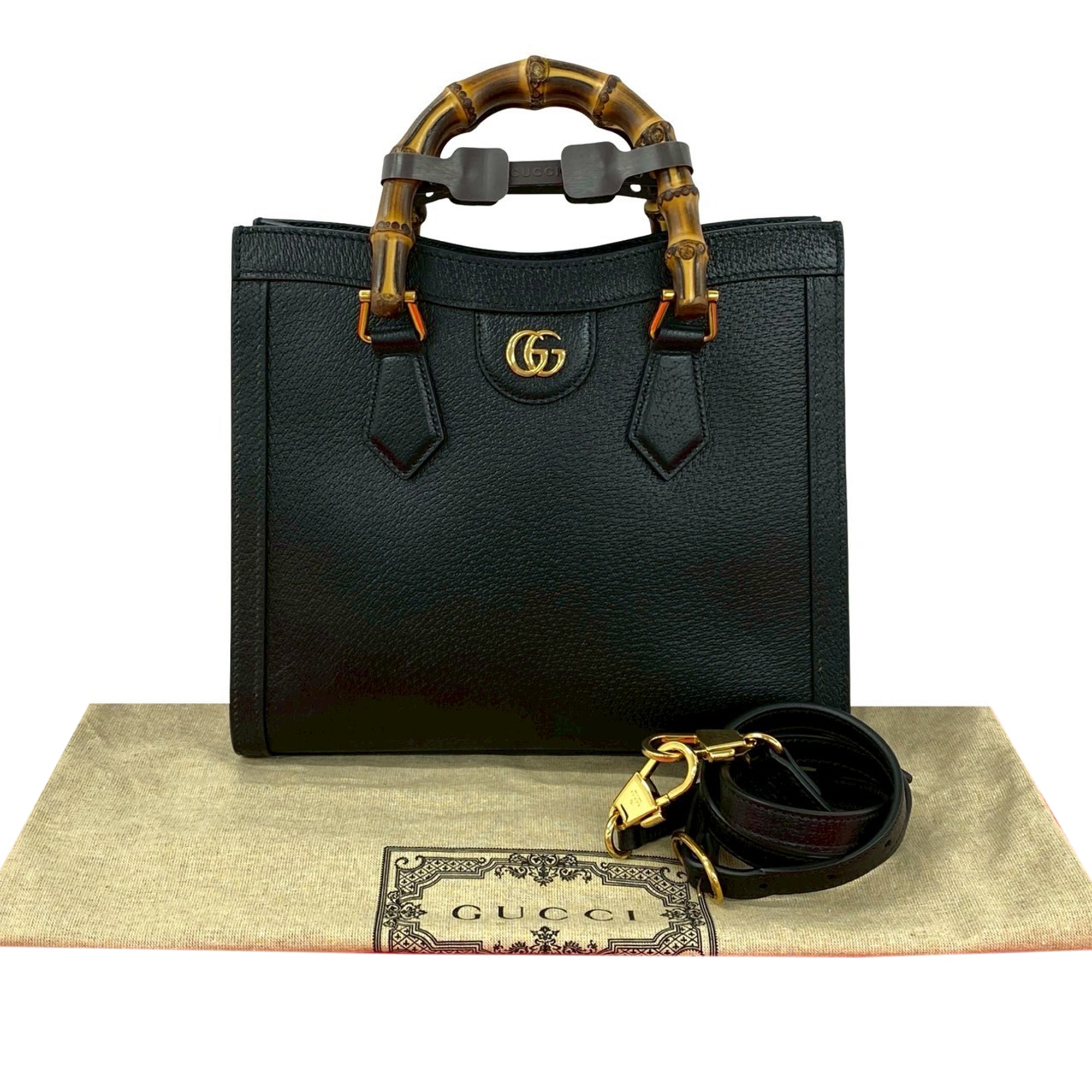 Medium Leather Bamboo Diana Satchel - Image 10