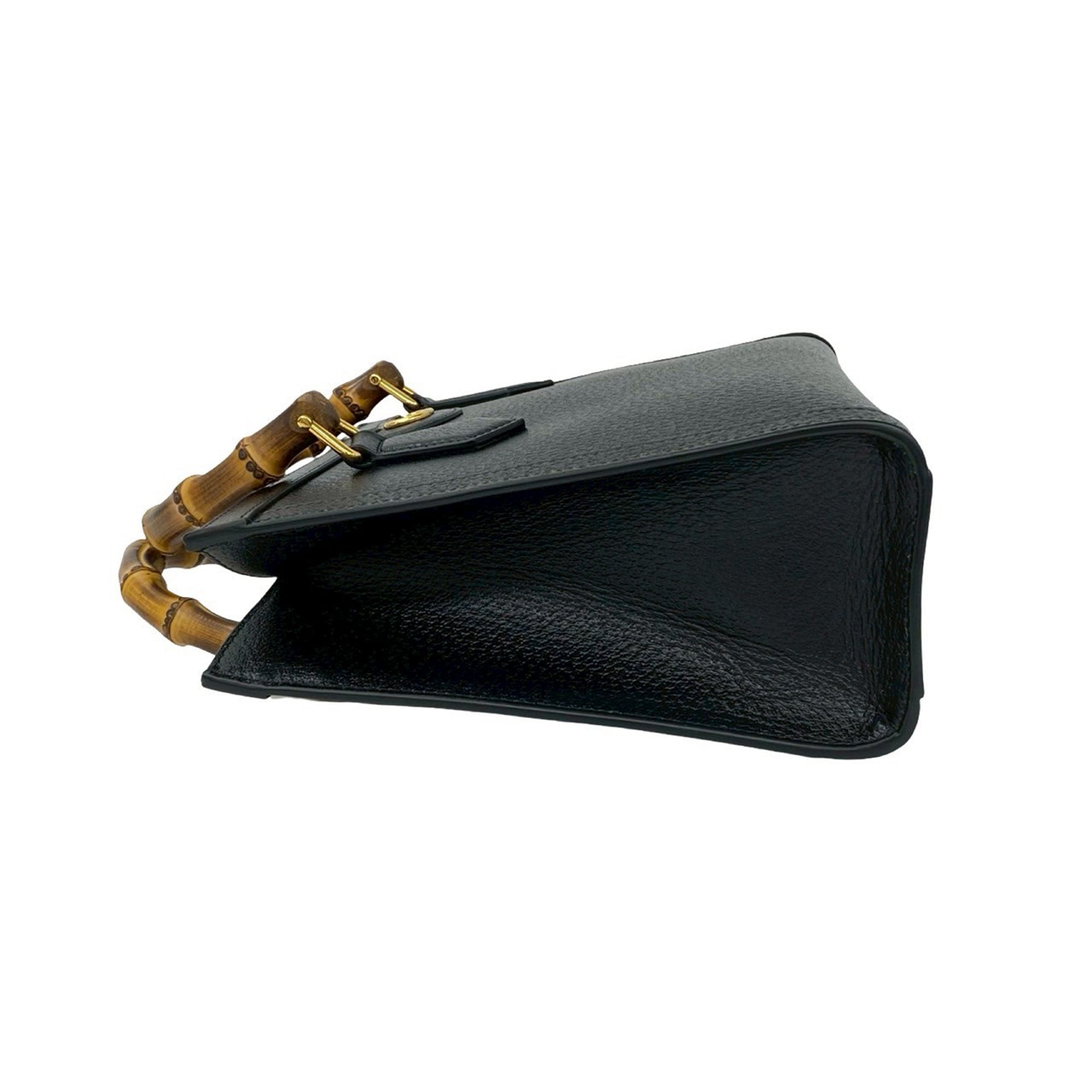 Medium Leather Bamboo Diana Satchel - Image 5