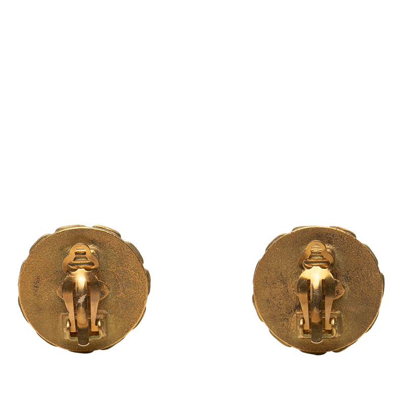 CC Gold Plated Enamel Clip On Earrings - Image 2