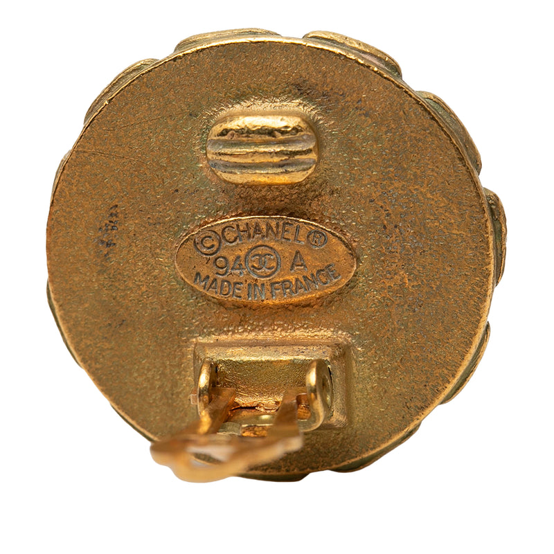 CC Gold Plated Enamel Clip On Earrings - Image 3