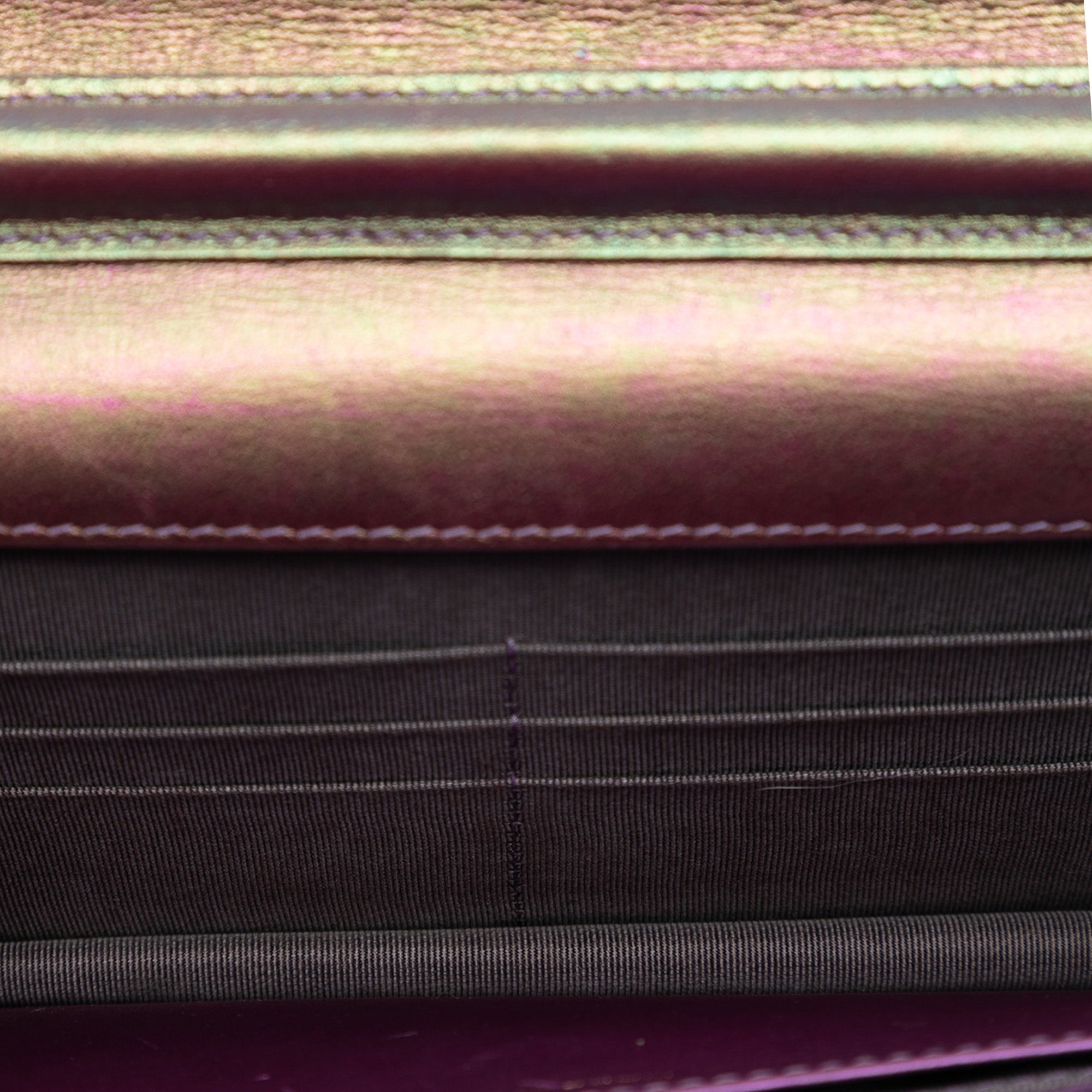 CC Quilted Iridescent Lambskin Wallet on Chain - Image 4