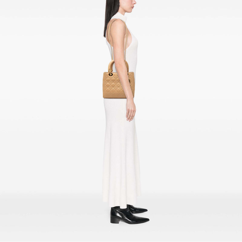 Medium Lambskin Cannage Lady Dior - Image 6
