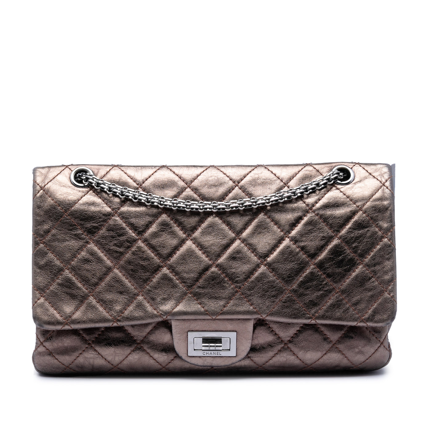 Metallic Aged Calfskin Reissue 2.55 Double Flap 227 - Image 1