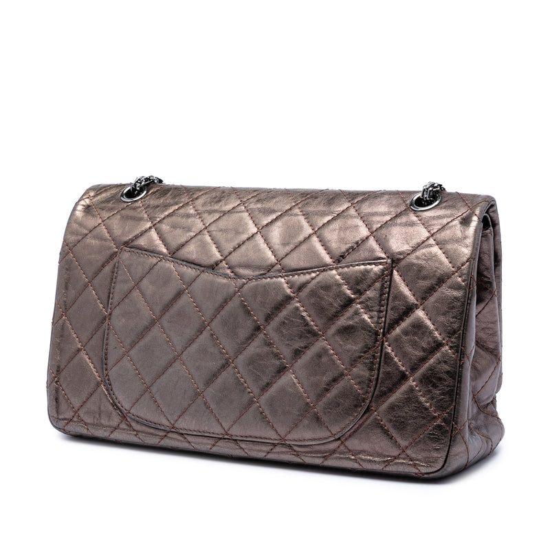 Metallic Aged Calfskin Reissue 2.55 Double Flap 227 - Image 2