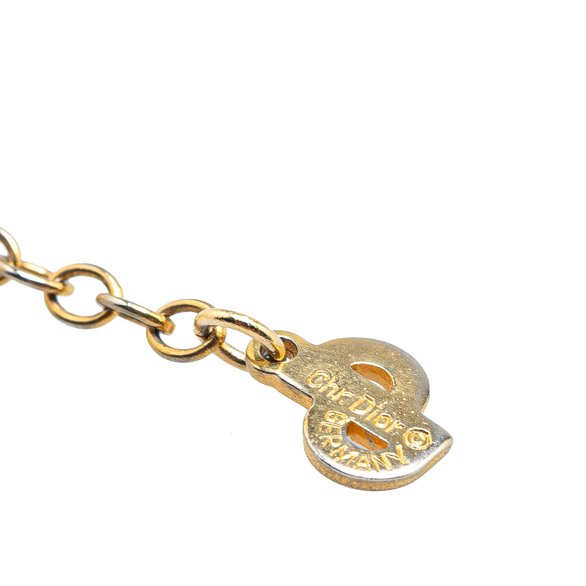 Gold Plated Logo Crystal Pendant Necklace - Image 2