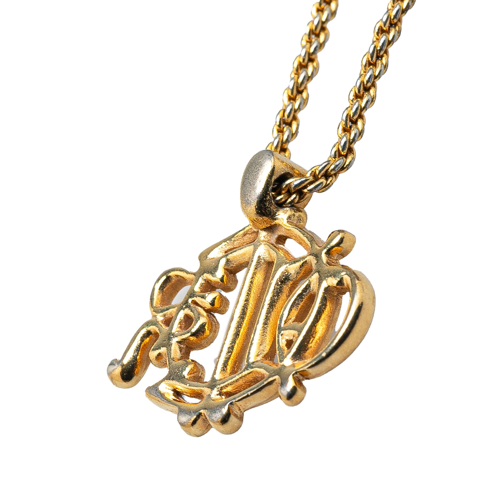 Gold Plated Logo Crystal Pendant Necklace - Image 3
