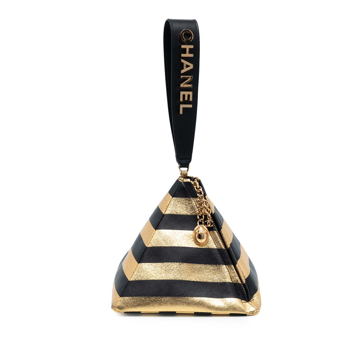 Metallic Lambskin Kheops Pyramid Clutch - Image 1