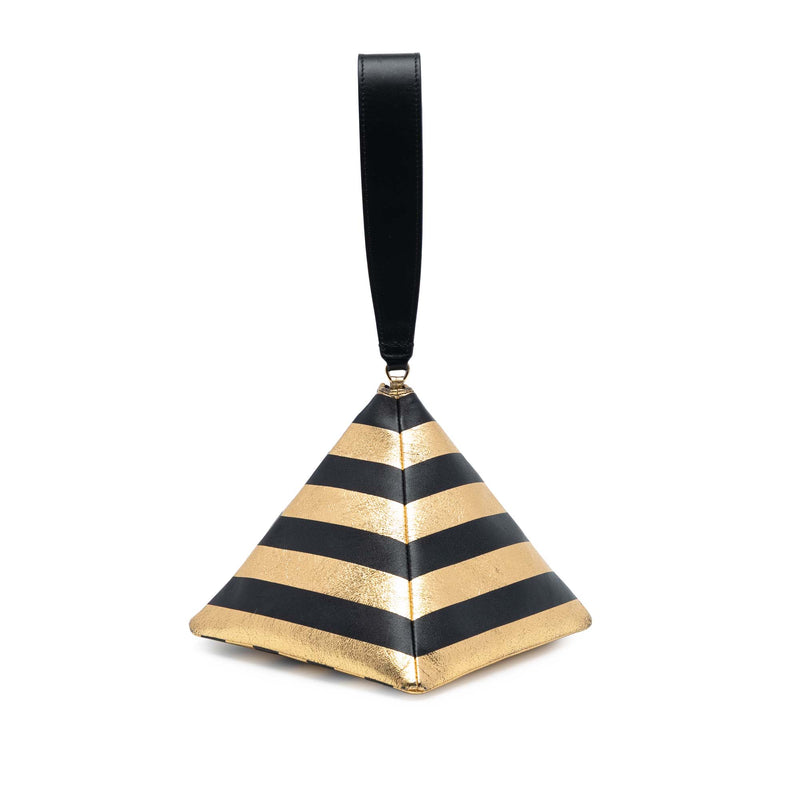 Metallic Lambskin Kheops Pyramid Clutch - Image 2