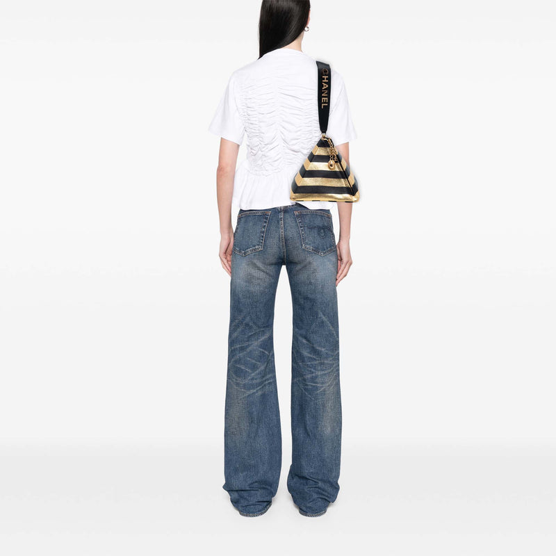 Metallic Lambskin Kheops Pyramid Clutch - Image 7