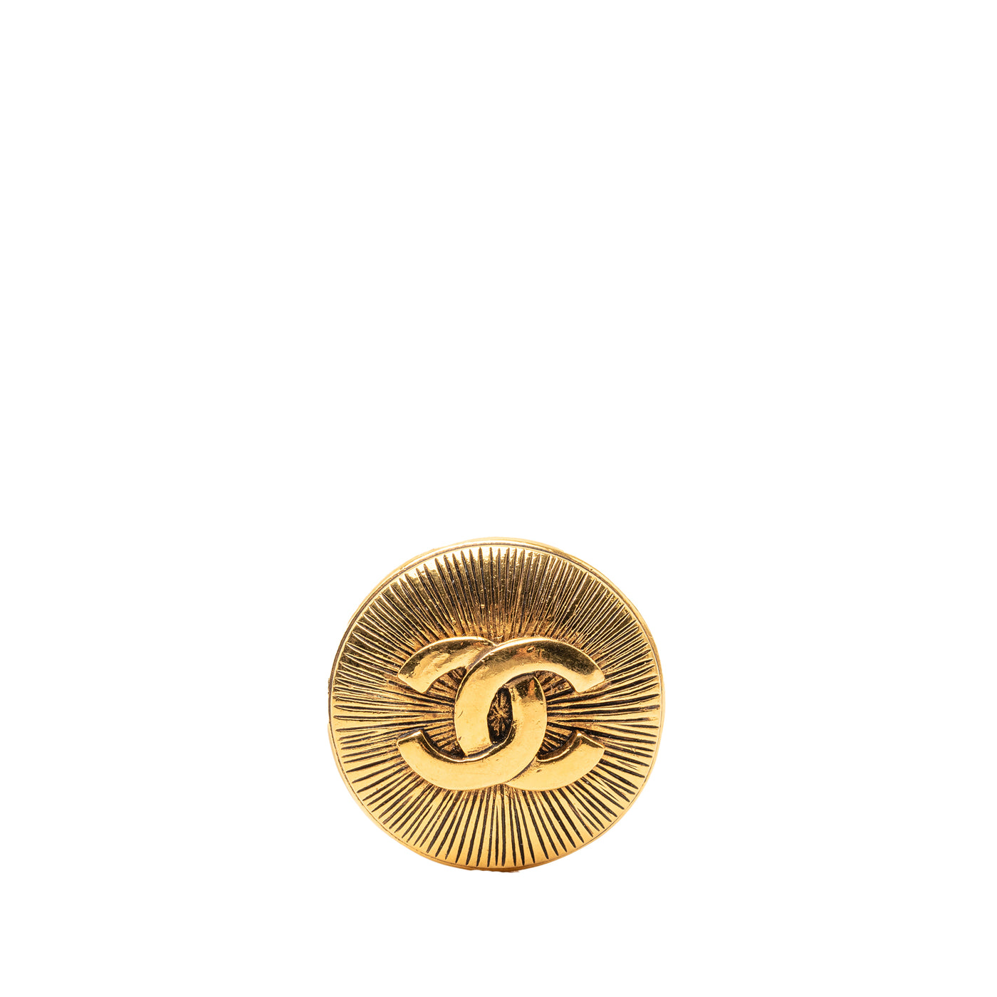 CC Gold Plated Round Brooch - Image 1