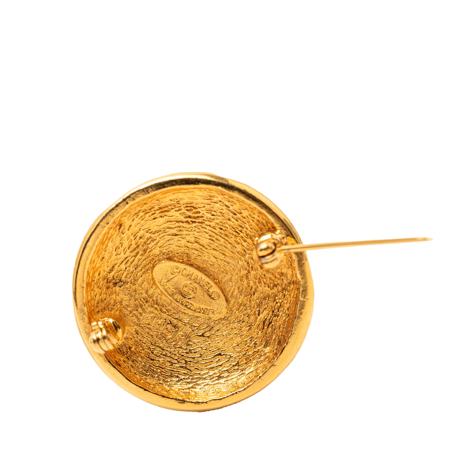 CC Gold Plated Round Brooch - Image 3