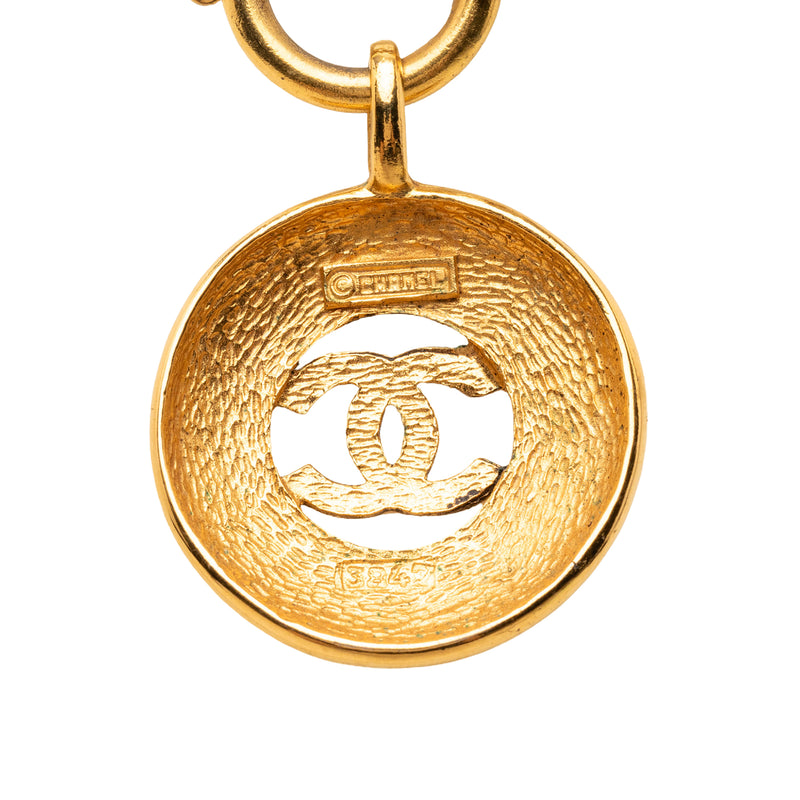 CC Gold Plated Round Pendant Necklace - Image 2