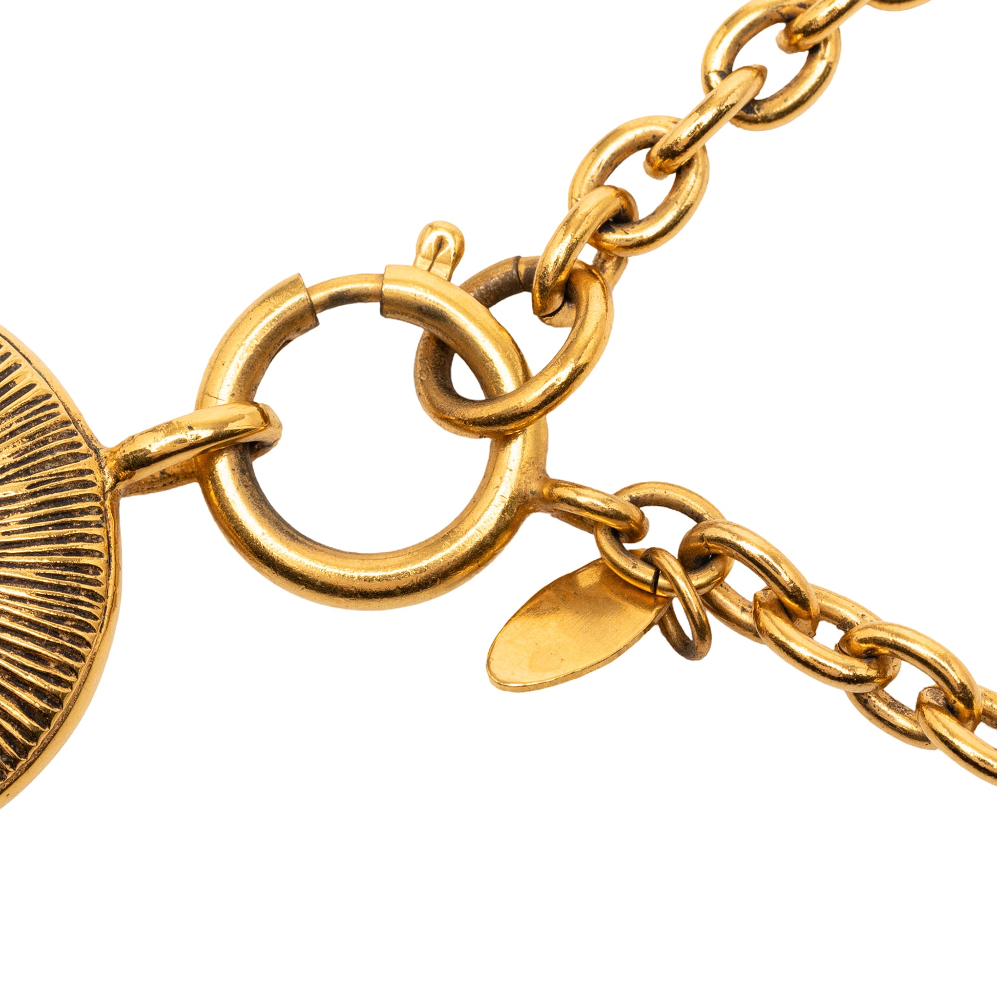 CC Gold Plated Round Pendant Necklace - Image 3