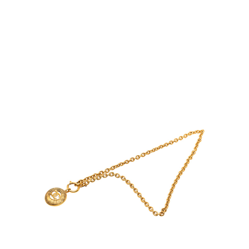 CC Gold Plated Round Pendant Necklace - Image 4