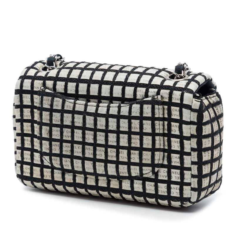 Mini Rectangular Tweed  and Ribbon Logo Single Flap - Image 2