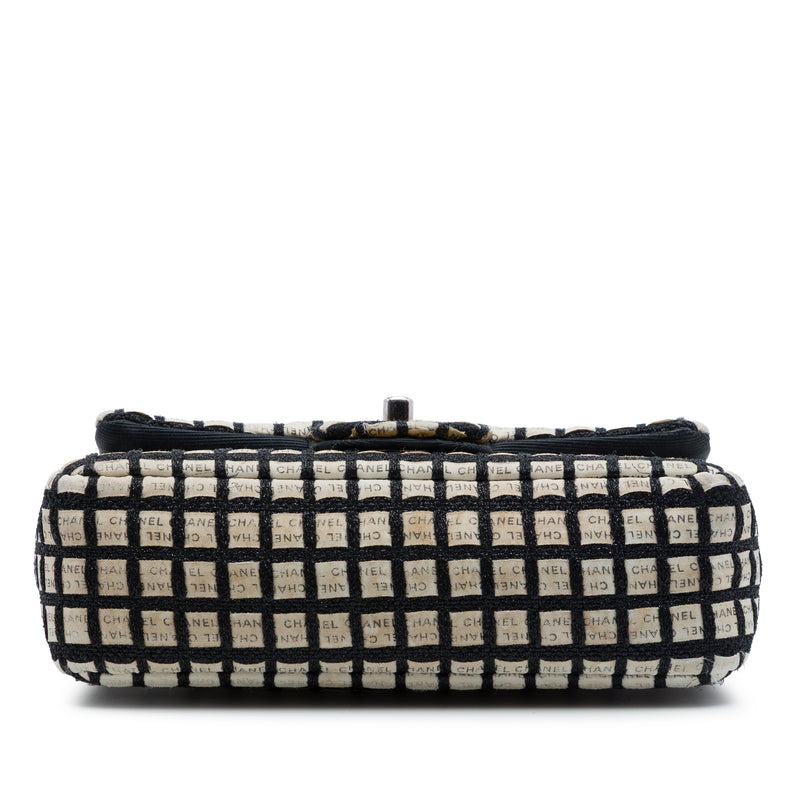 Mini Rectangular Tweed  and Ribbon Logo Single Flap - Image 3