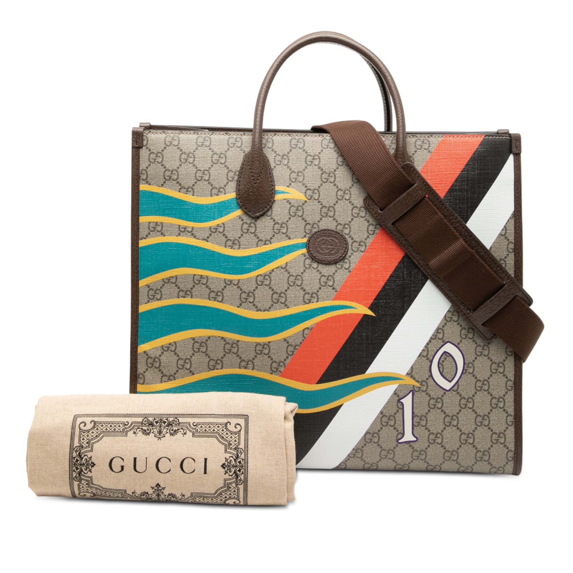 Medium GG Supreme 100 Centum Anniversary Calfskin Retro Interlocking G Tote - Image 8