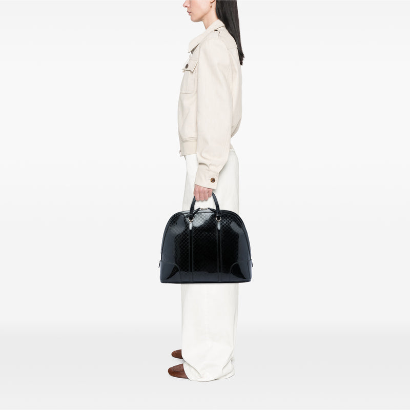 Large Microguccissima Patent Nice Dome Top Handle Bag - Image 5