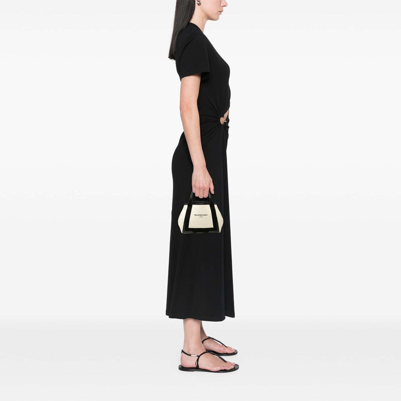 Canvas Navy Cabas Tote S - Image 7