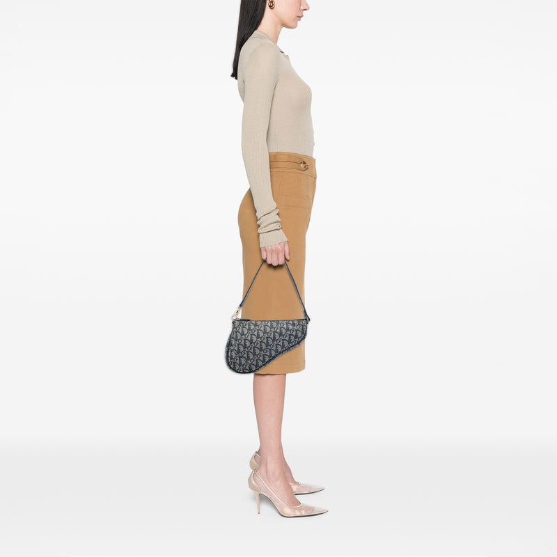 Mini Diorissimo Canvas Saddle Pochette - Image 5