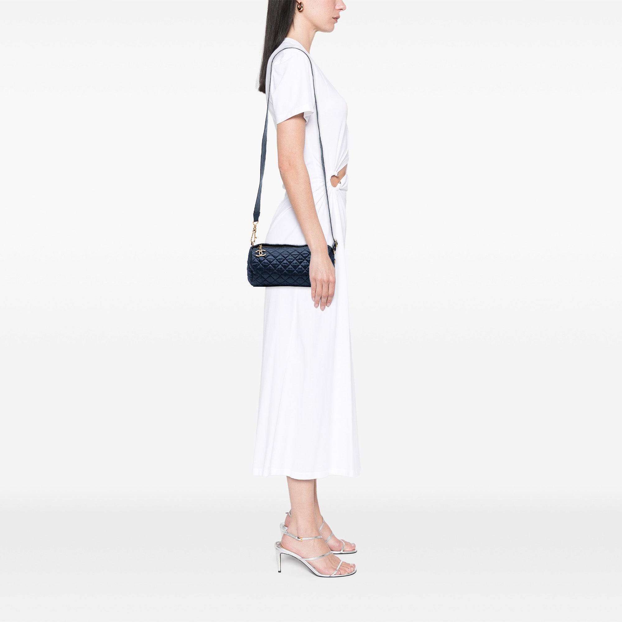 CC Quilted Nylon Crystal Barrel Crossbody - Image 6
