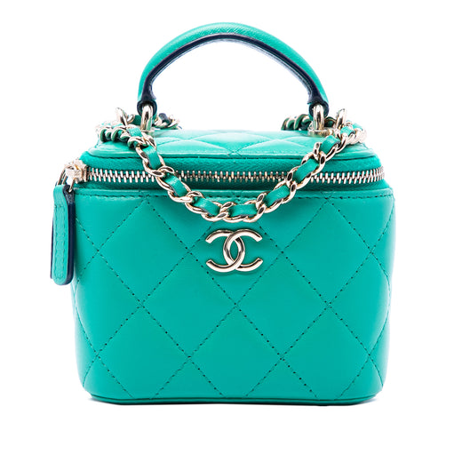 Mini CC Quilted Lambskin Top Handle Vanity Case With Chain - Image 1