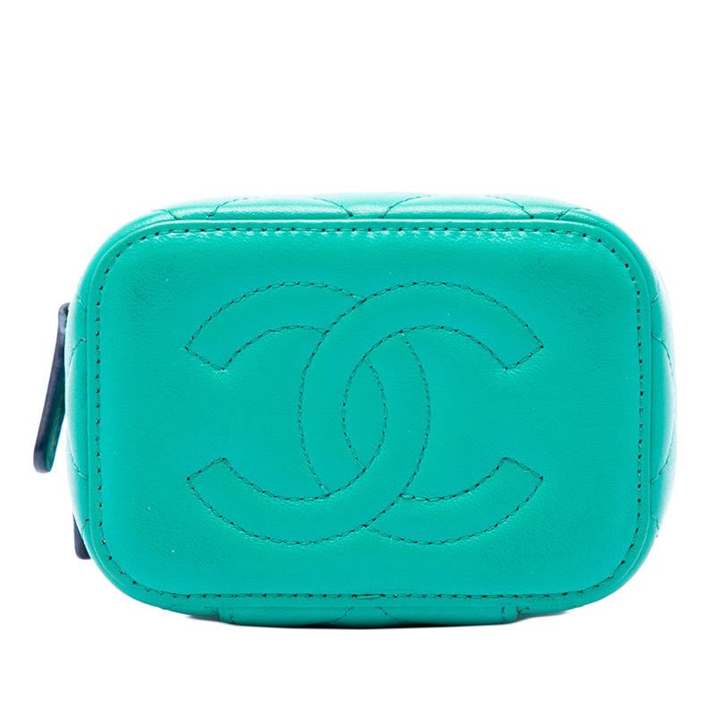 Mini CC Quilted Lambskin Top Handle Vanity Case With Chain - Image 3