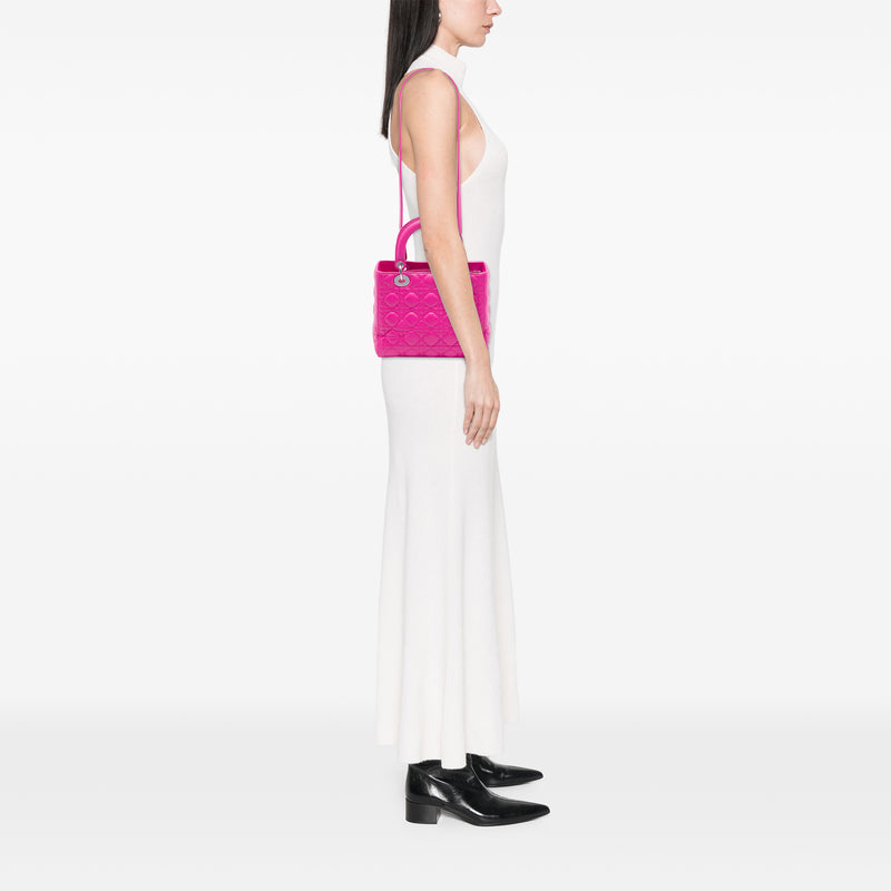 Medium Lambskin Cannage Lady Dior - Image 6