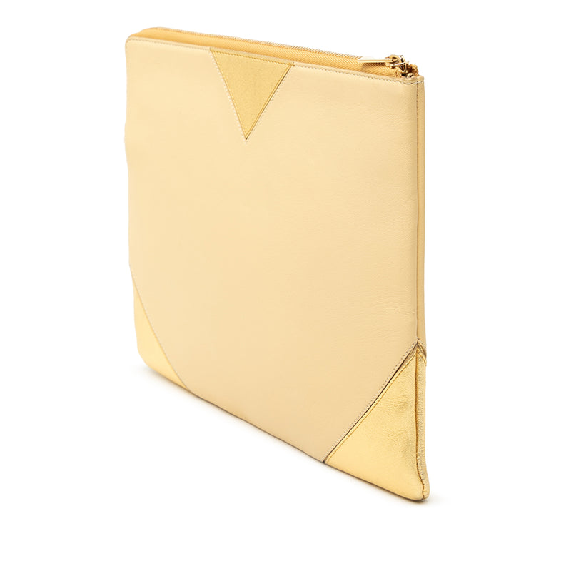 Bicolor Lambskin Coeur Clutch - Image 2