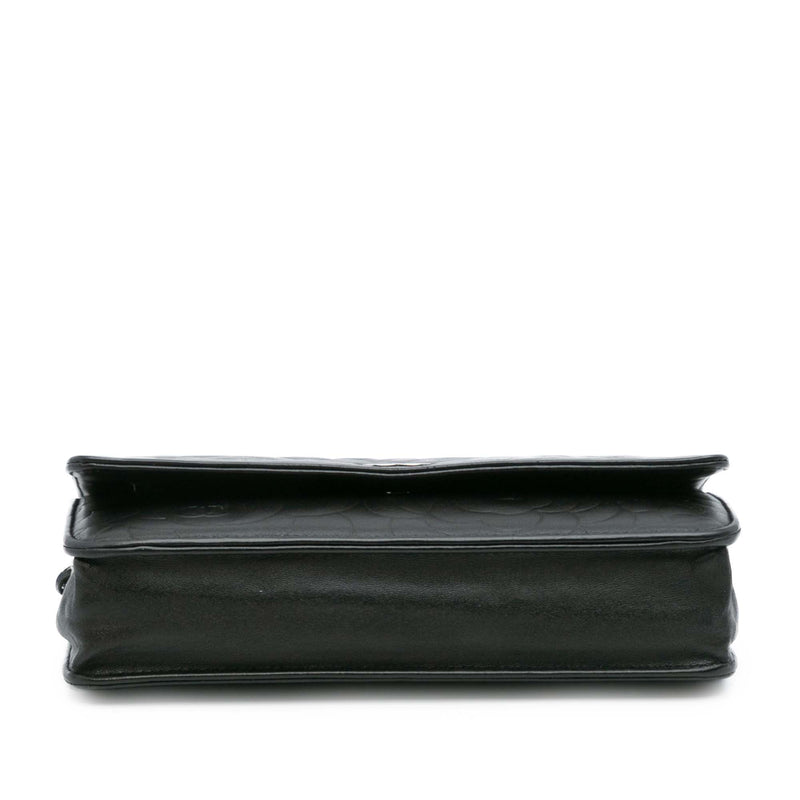 CC Embossed Lambskin Camellia Wallet On Chain - Image 3