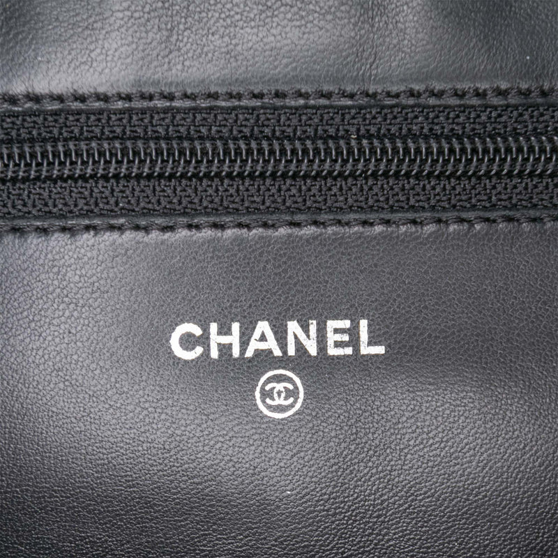 CC Embossed Lambskin Camellia Wallet On Chain - Image 5