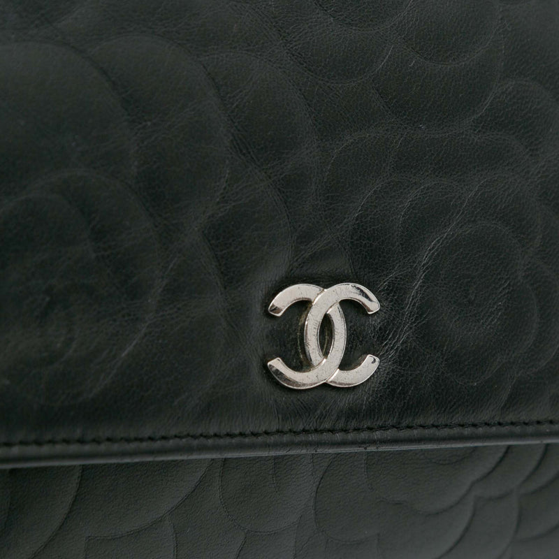 CC Embossed Lambskin Camellia Wallet On Chain - Image 7