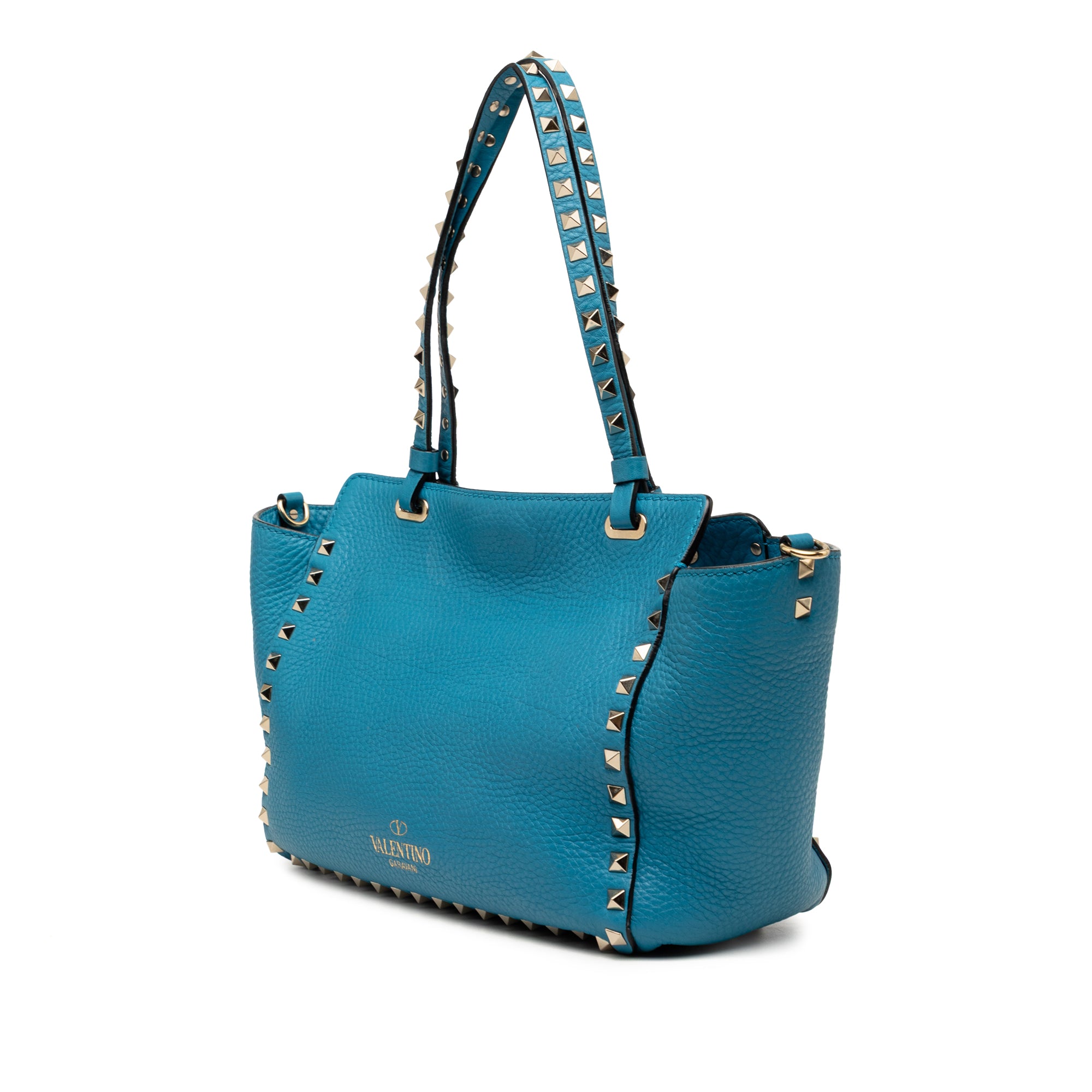 Small Grained Calfskin Rockstud Trapeze Satchel - Image 2