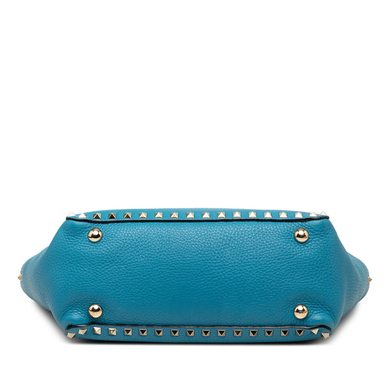 Small Grained Calfskin Rockstud Trapeze Satchel - Image 3
