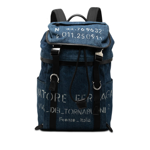 Printed Denim Backpack - Image 1