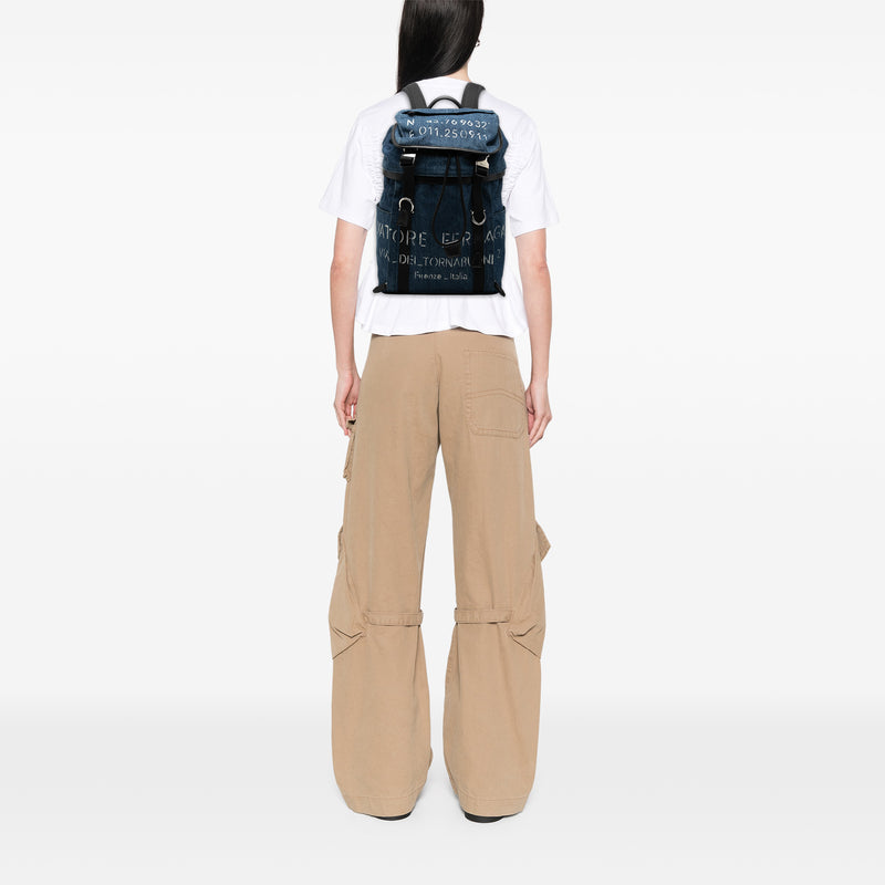 Printed Denim Backpack - Image 6