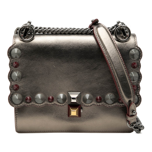 Mini Scalloped Metallic Studded Leather Kan I Crossbody - Image 1