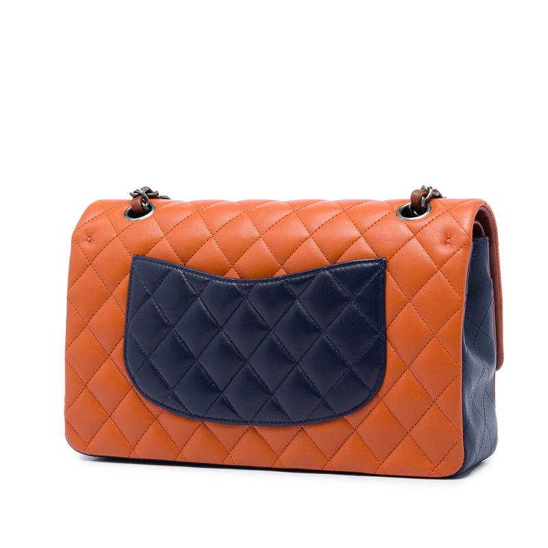 Medium Classic Tricolor Lambskin Double Flap - Image 2