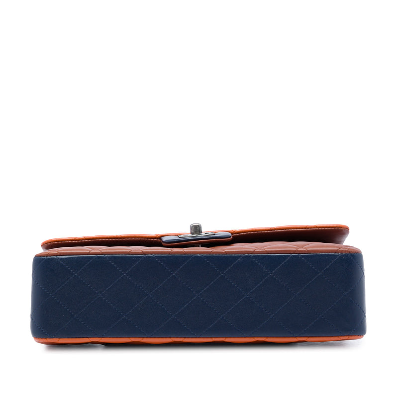 Medium Classic Tricolor Lambskin Double Flap - Image 3