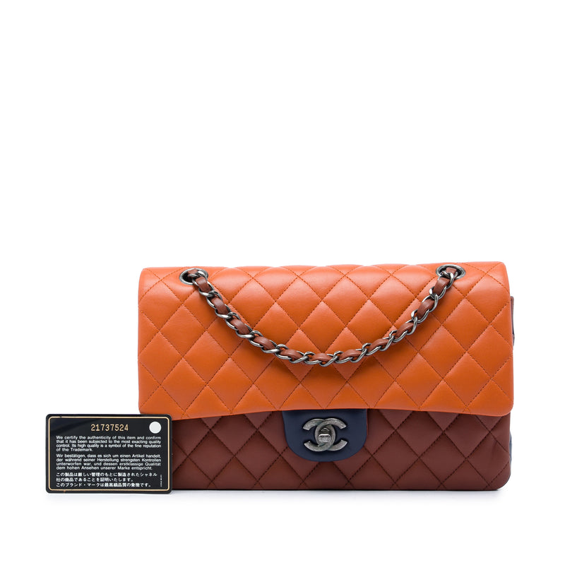 Medium Classic Tricolor Lambskin Double Flap - Image 6
