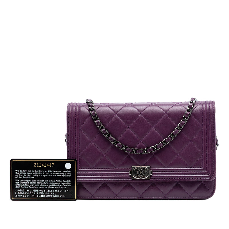 Quilted Lambskin Boy Wallet on Chain - Image 8