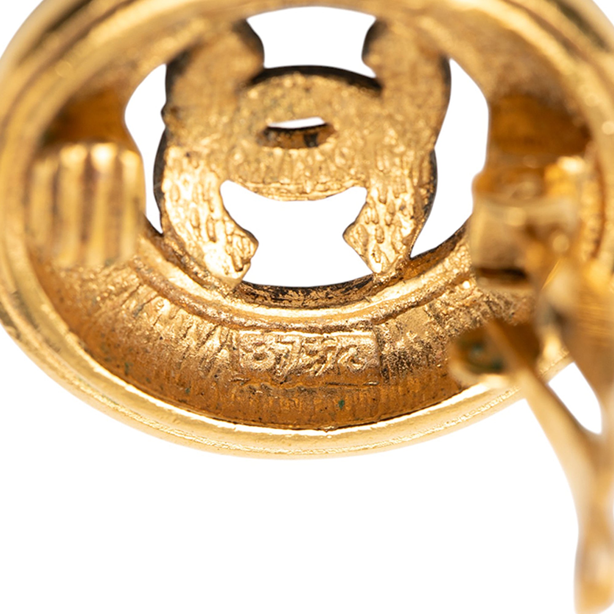 CC Gold Plated Round Clip on Earrings - Image 4