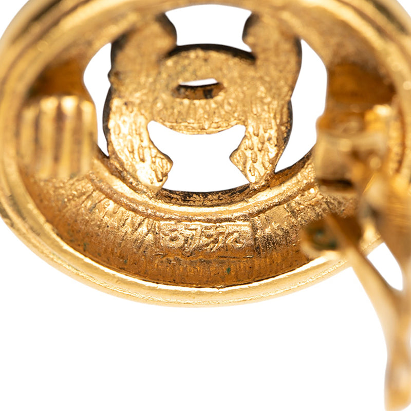CC Gold Plated Round Clip on Earrings - Image 4
